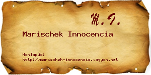 Marischek Innocencia névjegykártya